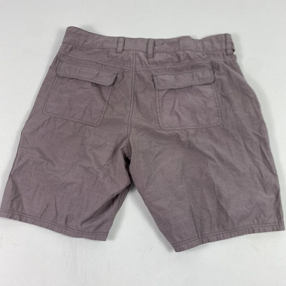 Huk Shorts Mens XL‎ Purple Brown Fishing Swim Trunks Lined Zip Pocket Stretch